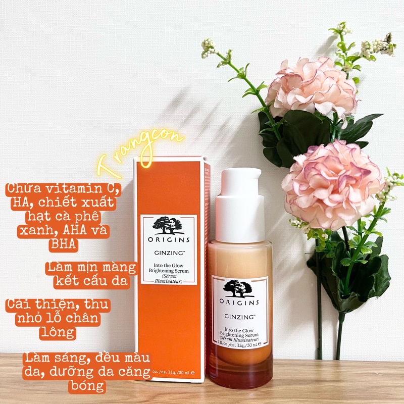 bill Hàn Date T9/24 Serum dưỡng da Origins ginzing into the glow 30ml