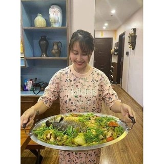 Khay cá chép om dưa inox nấu được trên bếp từ