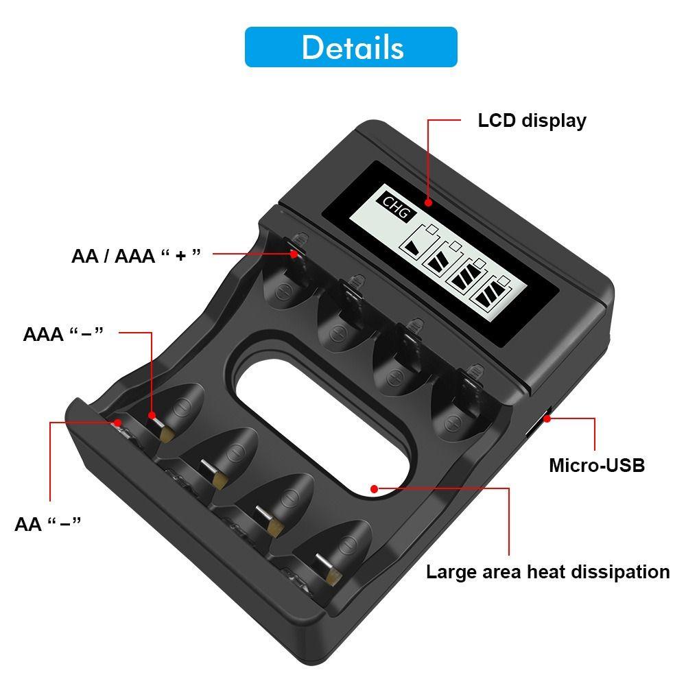 Đế Sạc Pin Nhanh Thông Minh SUENIN Cho Pin AA AAA 1.5V