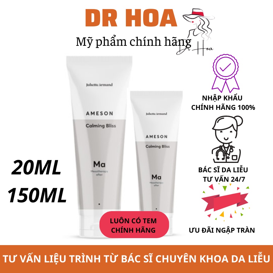 [NHẬP KHẨU CHÍNH HÃNG] KEM DƯỠNG DA JULIETTE ARMAND CALMING BLISS PHỤC HỒI SAU XÂM LẤN JA 20ML, 150ML