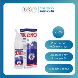 Xịt ZENKO Nhất Nhất dung dịch muối biển vệ sinh mũi chai 75ml
