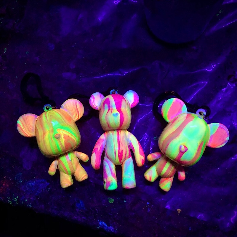 Màu đổ Acrylic phản quang Chicken 5D 30ml DIY móc khóa Bearbrick đổ màu phát sáng trong đêm khi có đèn UV