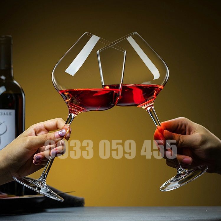 Ly uống rượu vang sâm panh 450ml, ly uống whisky thủy tinh pha lê wine glass