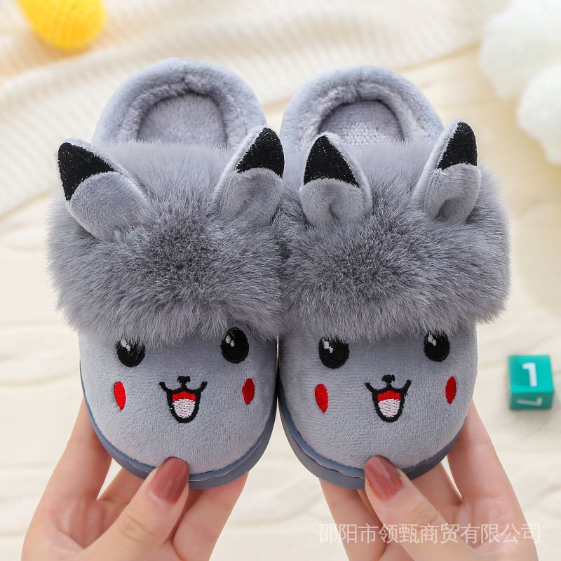 Dép Bông Đi Trong Nhà Hình Pikachu Dễ Thương Cho Bé Gái