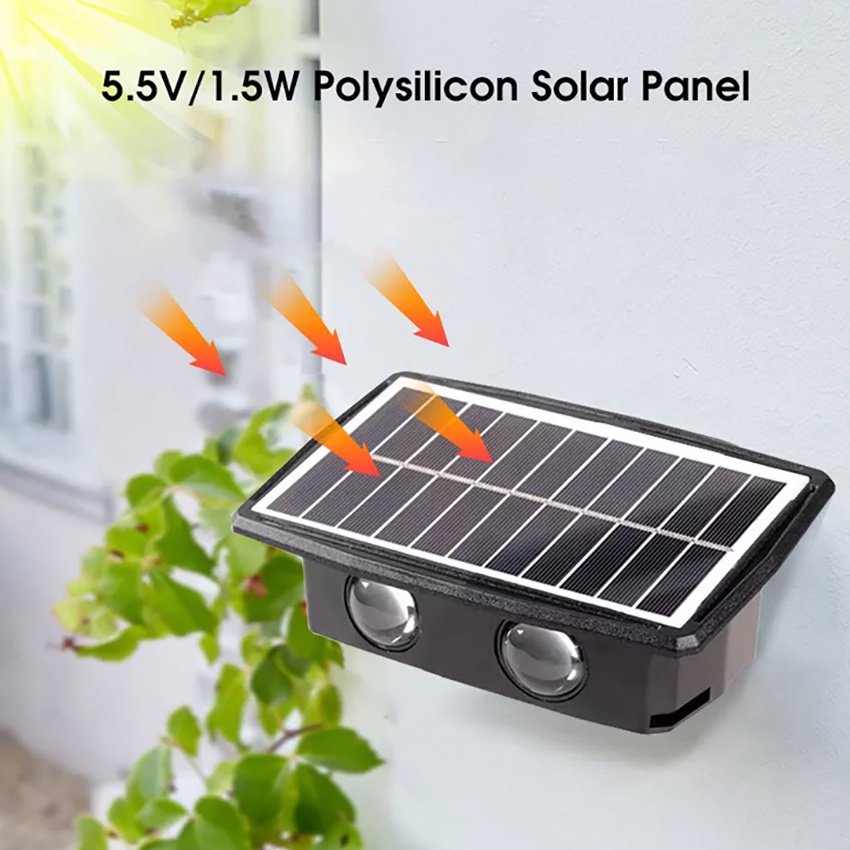 Đèn Led 4 Bóng Năng Lượng Mặt Trời Chống Thấm Nước Trang Trí Sân Vườn