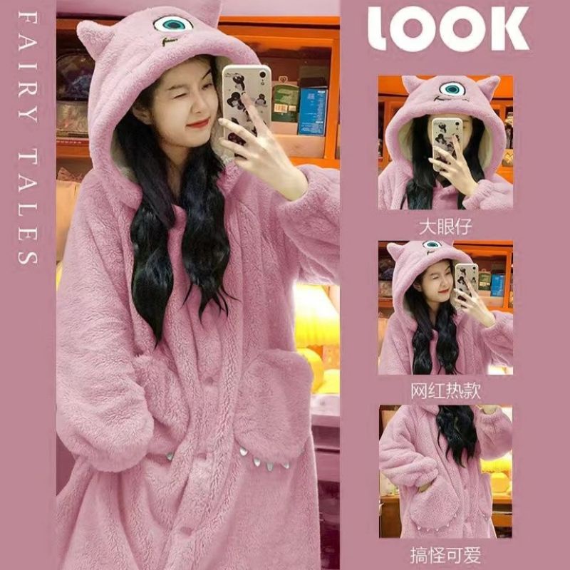 Áo Choàng Pijama Lông (sẵn xanh da trời) | BigBuy360 - bigbuy360.vn