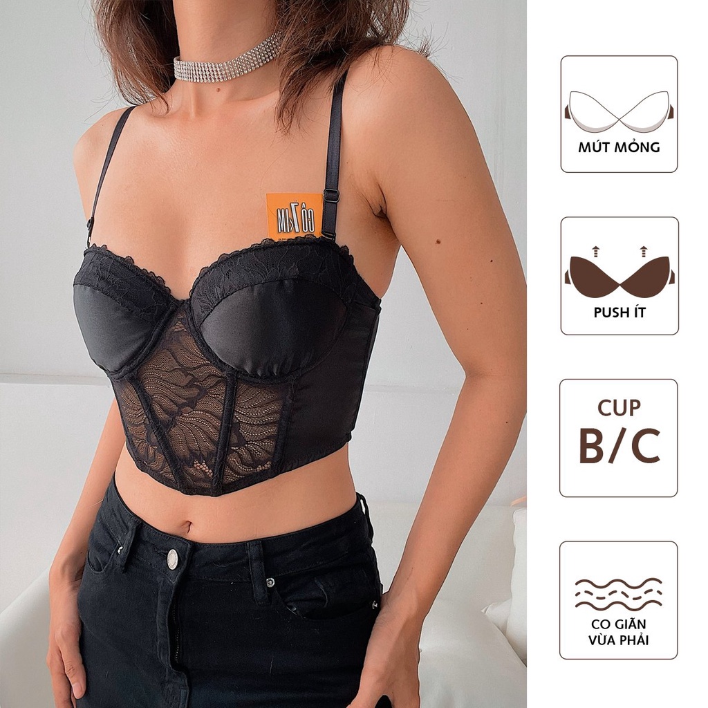 Áo Toplette nâng ngực có gọng mút mỏng may cố định hỗ trợ làm đầy quả phù hợp với Nàng có cup quả B/C thiết kế Cô Kim 7