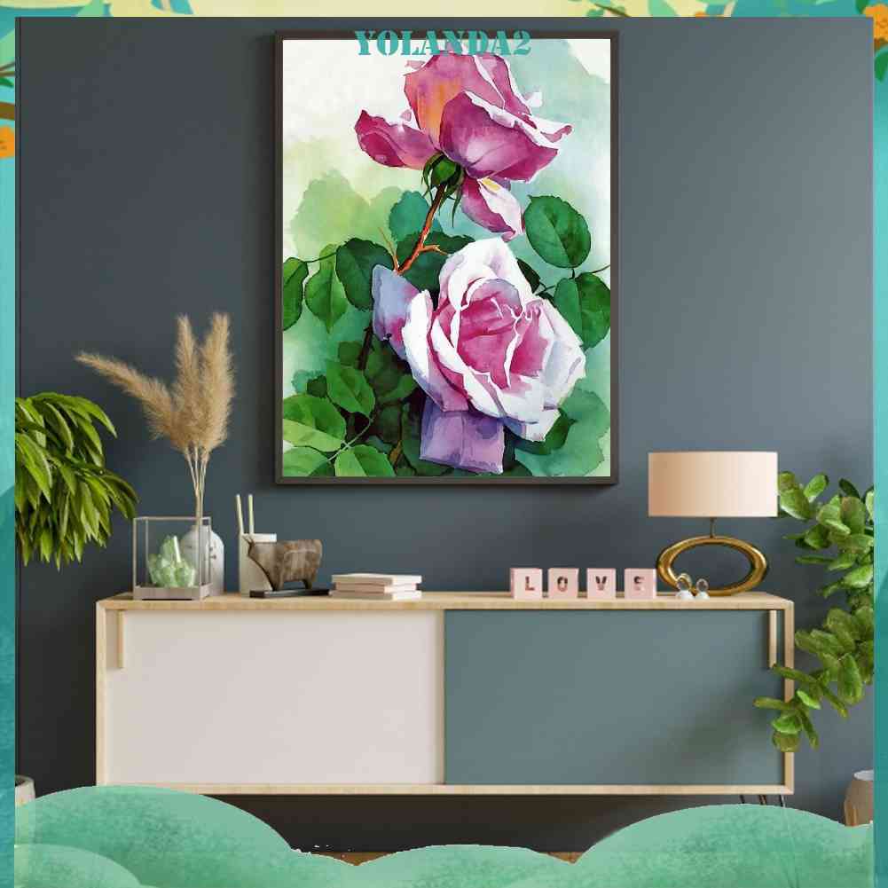 Tranh Đính Đá Kim Cương Toàn Bộ 5D DIY Hình Vẽ Hoa Hồng