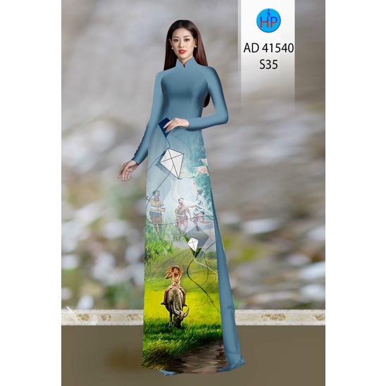 Vải may áo dài phong cảnh “Cánh Diều Tuổi Thơ”.Shop bán VẢI chưa may,KHÔNG bán áo may sẵn.Có clip vải thật