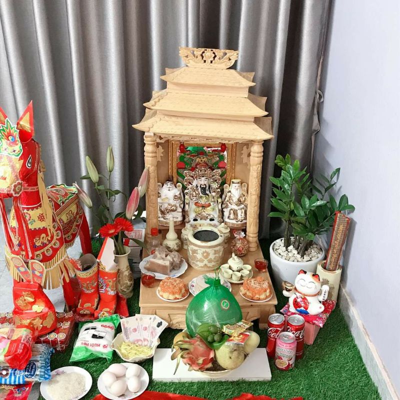 Đôn kê tượng thần tài thổ địa gỗ đẹp, kê kê tượng thần tài ban 61cm