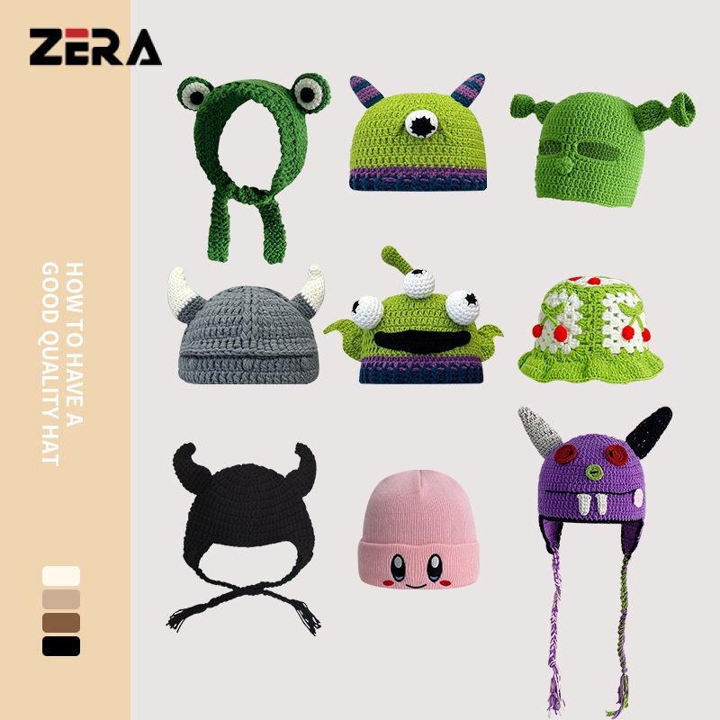 Mũ Len Họa Tiết Hoạt Hình Ngộ Nghĩnh Cho Cặp Đôi