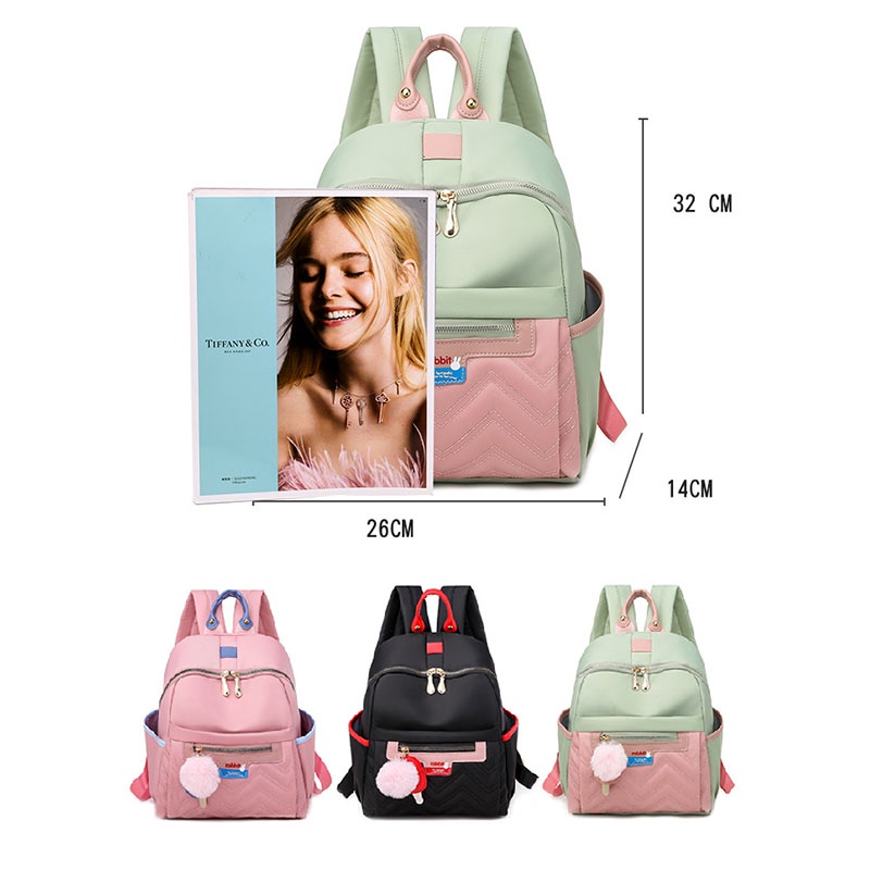 SUPERCUTE Ba Lô Đi Học / Du Lịch Cỡ Lớn Chất Liệu Vải Oxford Màu Tương Phản Thời Trang Phong Cách Hàn Quốc