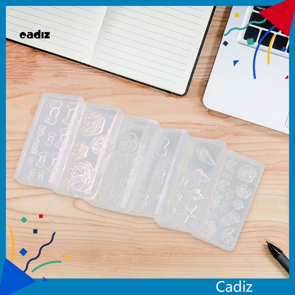 Set 6 Khuôn Điêu Khắc Trang Trí Móng Nghệ Thuật Thời Trang Có Thể Tái Sử Dụng