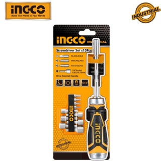 Bộ tua vít 15 đầu Ingco AKISD1508