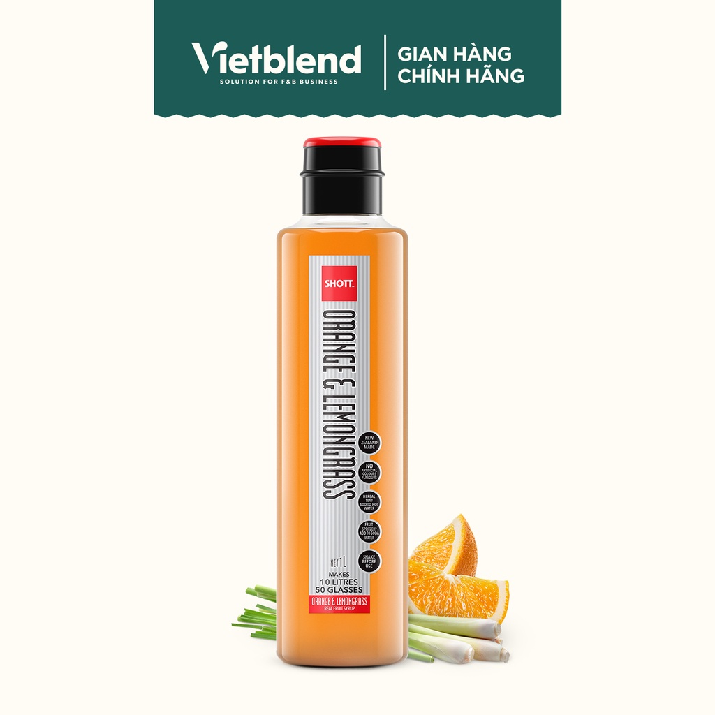 Syrup SHOTT vị Cam Sả chai 1L
