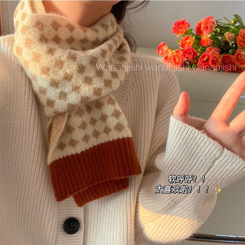 Khăn Choàng Cổ Dệt Kim Thời Trang Mùa Thu Đông Dành Cho Nữ