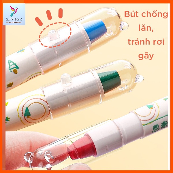 Hộp bút màu xoay vặn 2in1 màu sáp, màu nước cho bé - Hàng chất lượng 12/24/36/48 màu 1 hộp