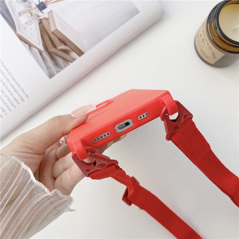 Ốp Điện Thoại Silicon Dẻo Kèm Dây Đeo Vai &amp; Vòng Cổ Cho IPHONE 14 PRO MAX 13 12 PRO MAX 14 PLUS 13 Mini