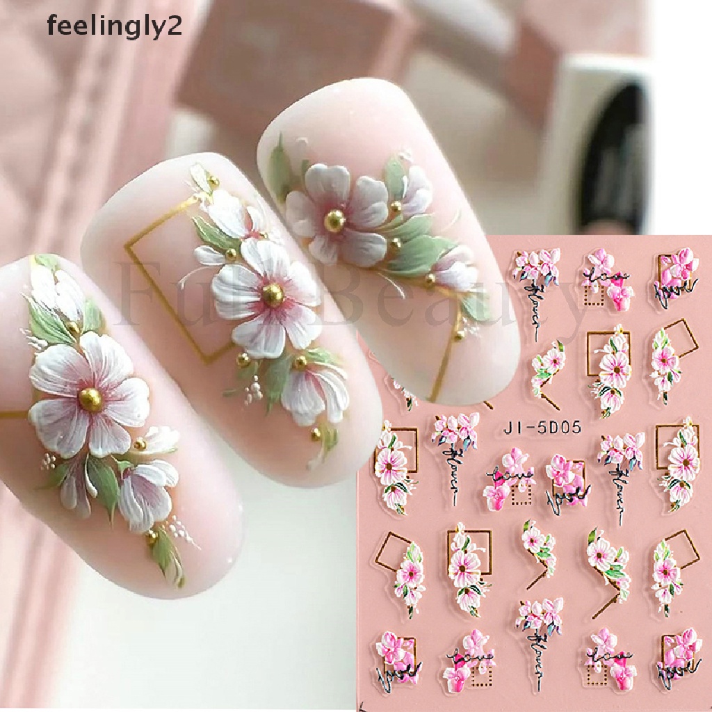 Miếng Dán Trang Trí Móng Tay 5D Bằng Acrylic Họa Tiết Hình Học Độc Đáo