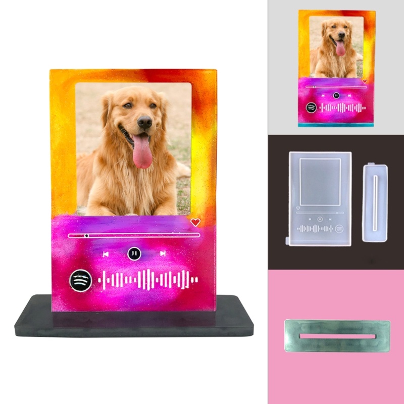 Khuôn Silicone Làm Khung Ảnh MP3 Resin Thủ Công DIY Để Bàn Trang Trí Nhà Cửa