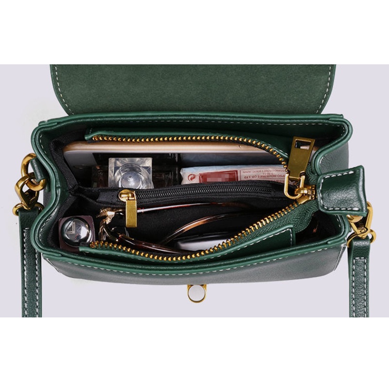 Túi Đeo Chéo Da Bò Hình Vuông Nhỏ Đơn Giản Phong Cách retro Cho Nữ