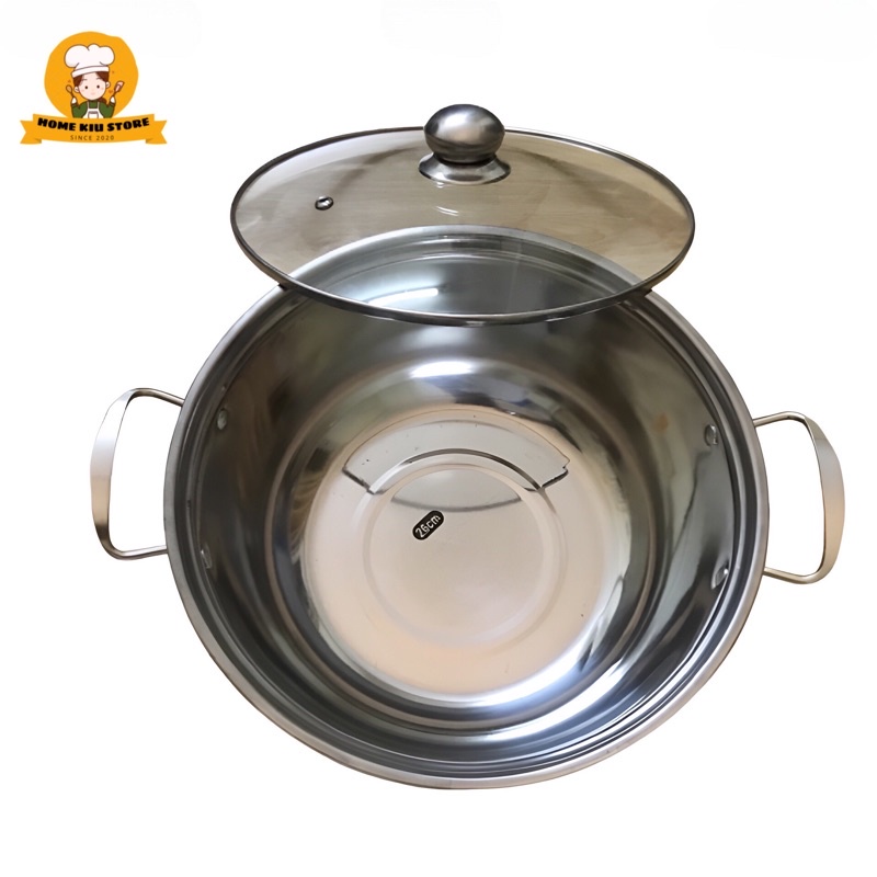 C01 - Nồi Inox Lẩu Sâu Lòng - Dùng Cho Bếp Từ, Bếp Hồng Ngoại - size 26Cm x 9Cm