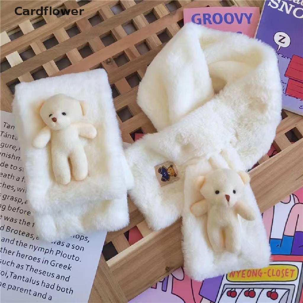 &lt; Cardflower &gt; Khăn Choàng Cổ Bằng Lông Giả Dày Dặn Giữ Ấm Mùa Đông Cho Nữ Sinh