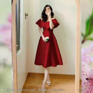 đầm đi tiệc sang chảnh, đầm kiểu trễ  nữ chất tapta dáng dài cực sanh chảnh, đầm thiết kế nữ đầm xinh mỗi ngày