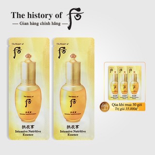 [30 gói] Tinh chất dưỡng da whoo Intensive Nutritive Essence 1ml/gói - Tinh Chất Đông Y Cải Thiện Nếp Nhăn Whoo vàng
