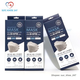 Khẩu Trang Y Tế Than Hoạt Tính KF94 (Cá) TANAPHAR - Thiết Kế 4D Giúp Ôm Vừa Khuôn Mặt, Lọc Khuẩn, Mùi, Bụi Mịn