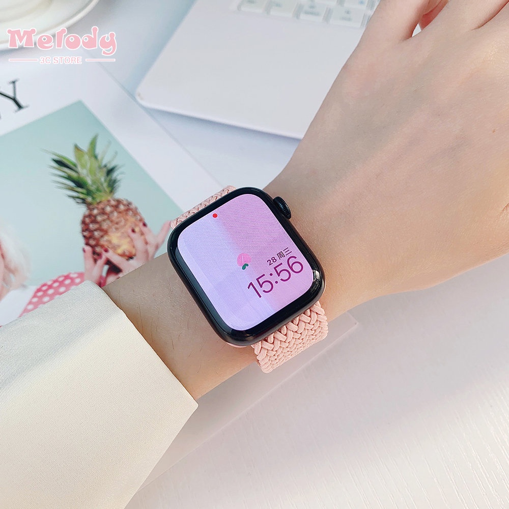 Dây Đeo Nylon Co Giãn Cho Đồng Hồ Thông Minh iwatch ultra 8 7 49mm 45mm 41mm iwatch series se 6 5 4 3 40mm 44mm 42mm 38mm
