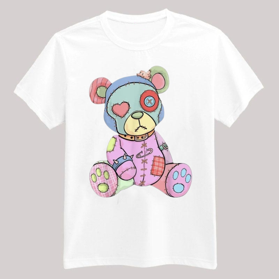 Áo phông nam nữ Cotton mát mẽ, mịn thời trang unisex phong cách Hàn Quốc in hình gấu bông