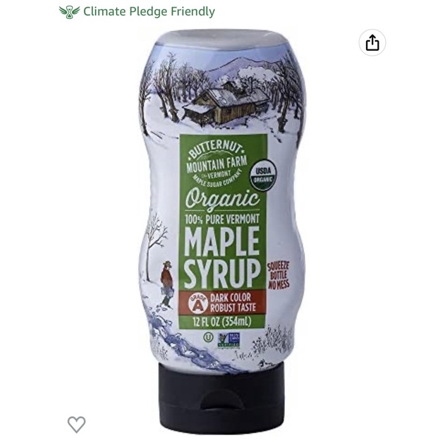 Siro lá phong BUTTERNUT MOUNTAIN FARM ORGANIC MAPLE SYRUP hạng A 354ml