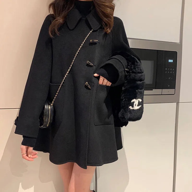Áo Khoác Len Giả Lông Cừu Dáng Ngắn Cài Nút Kiểu Giáng Sinh Thời Trang Mùa Xuân Mới