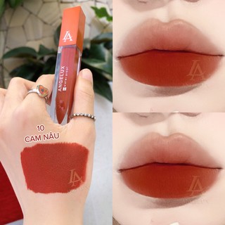 [10 Cam Nâu] Son Kem Lì Dolly Super Matte Không Chì Màu Cam Nâu Tách Set