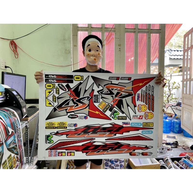 DECAL PVC 5 LỚP CHẤT LƯỢNG CAO Tem rời Exciter 150 RS đỏ đen