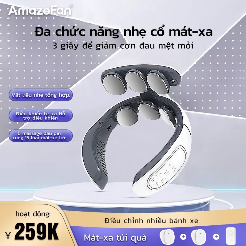 Máy Mát Xa Cổ Vai Gáy,Massage 6 Đầu Xung Điện 4 Chế Độ Massage 15 Mức Cường Độ.Máy massage xung điện máy massage cổ lưng
