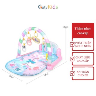 Thảm nhạc cao cấp Guty Kids cho bé nằm chơi có móc treo lục lạc nghộ nghĩnh