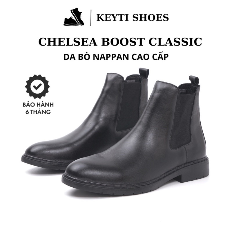 Giày Chelsea Boots Leman Da Bò nappan cao cấp, KEYTI Shoes bảo hành 6 tháng