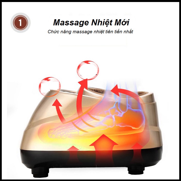 Máy Massage Chân 6D Nhiệt Hồng Ngoại, Masage Bi Lăn Và Túi Khí Xoa Bóp Bàn Chân Giảm Đau Nhức