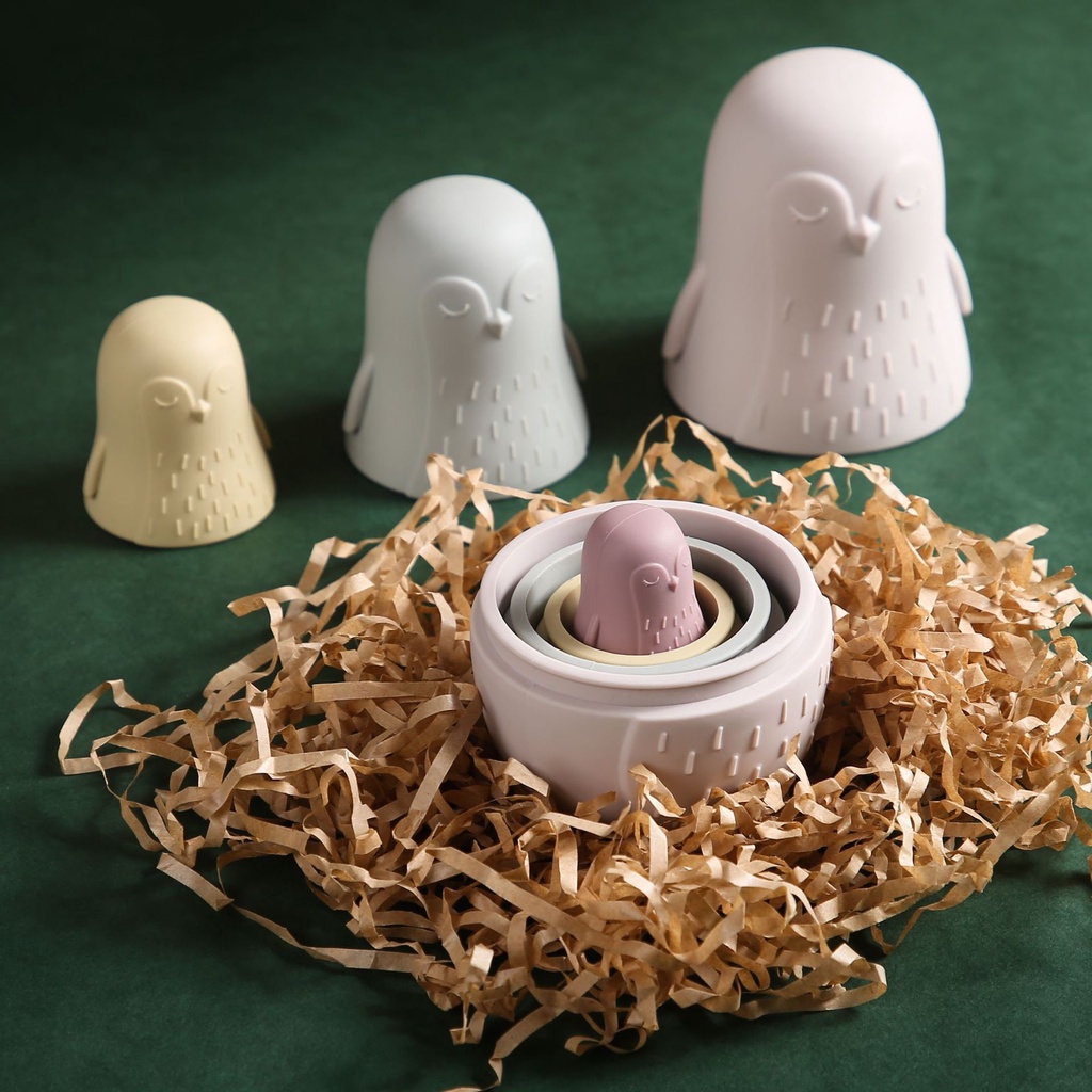 Đồ chơi xếp chồng chim cánh cụt bằng silicone không chứa BPA