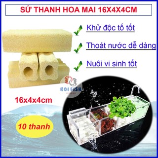 Combo 10 thanh sứ thanh hoa mai 16x4x4cm lọc nước bể cá