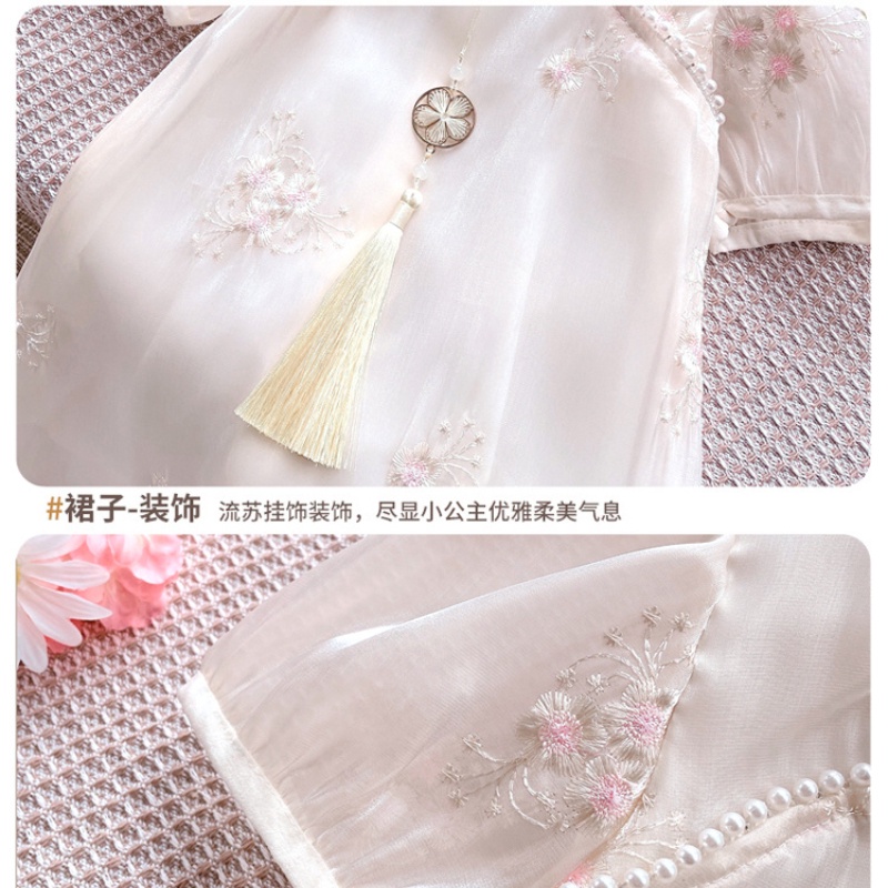 Đầm Sườn Xám Thời Trang Mùa Hè 2022 Mới Yangqi Phong Cách Trung Hoa Cho Bé Gái