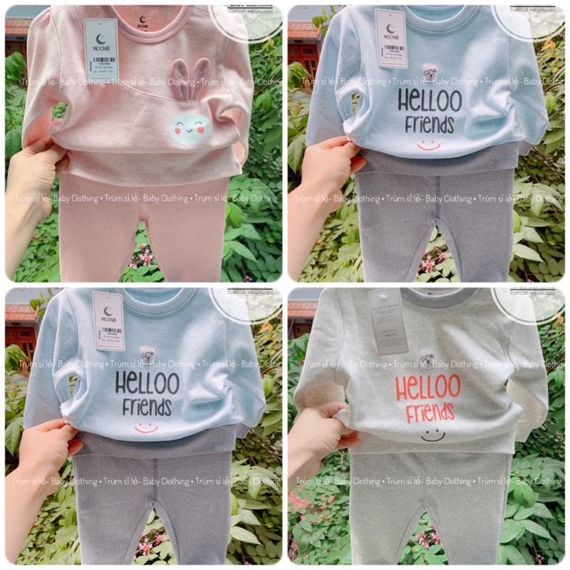 Moon- Bộ nỉ cài vai dày ấm cho bé size từ 6m-3Y
