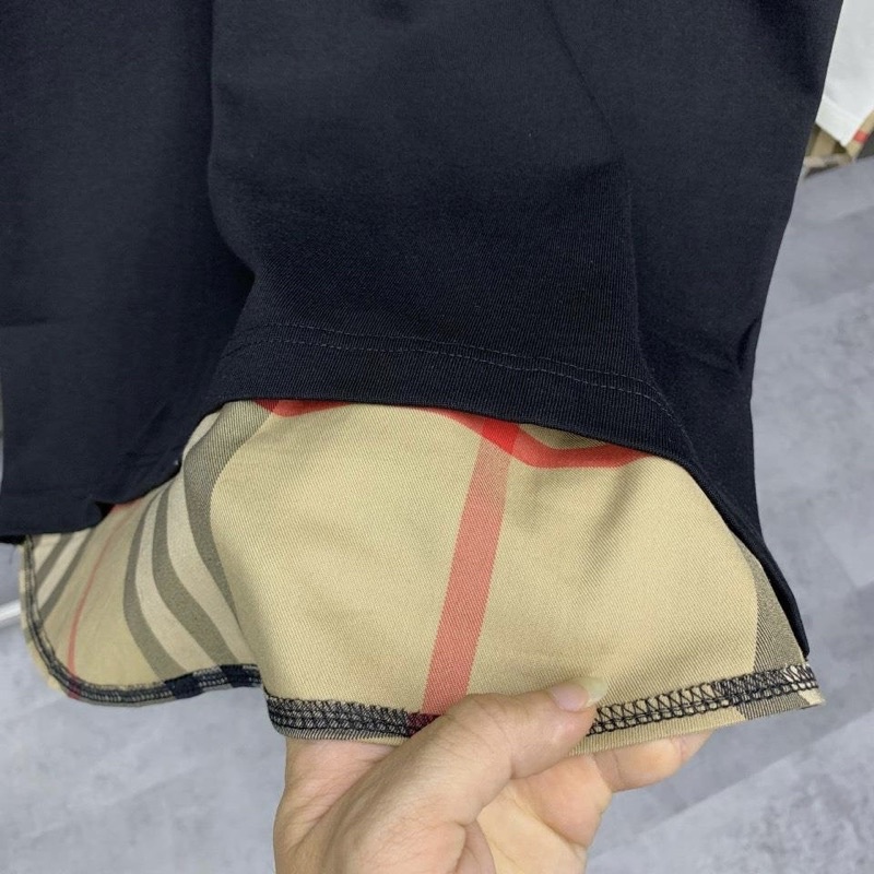 Áo phông BBR nam nữ Premium Cotton phối trơn đuôi tôm sau lưng kẻ sọc màu be cổ bo dày dặn AP29P