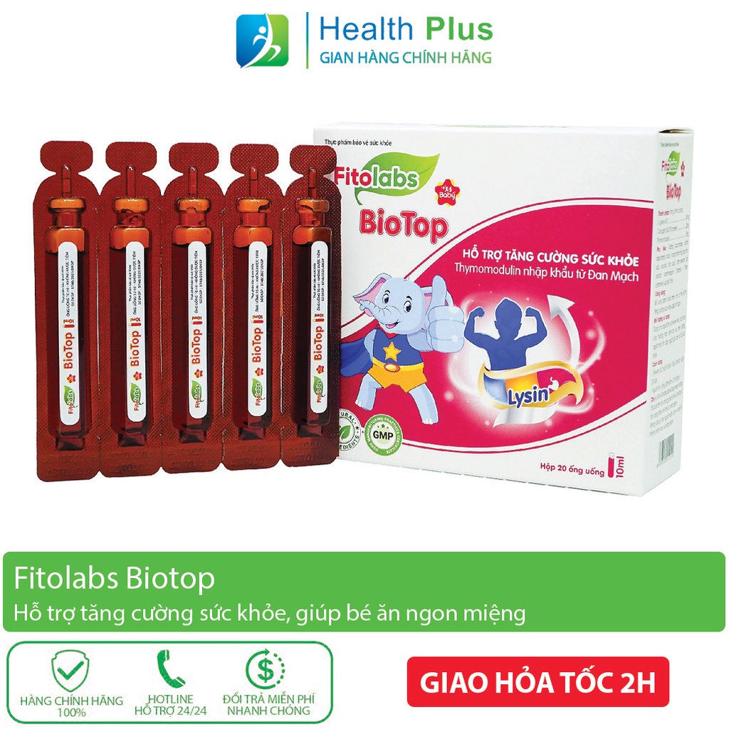 Siro Tăng Đề Kháng Cho Bé Fitolabs Biotop Giúp Ăn Ngon, Hấp Thu Tốt, Bé Phát Triển Toàn Diện Hộp 20 Ống
