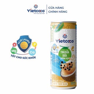 Combo 6 lon Trà sữa dừa đường đen Vietcoco lon 240ml