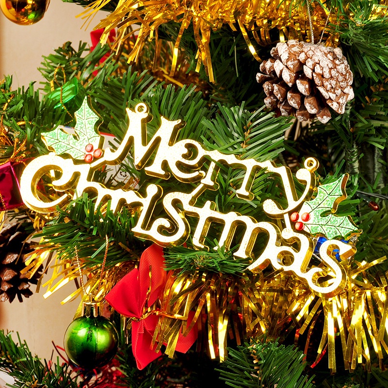 1 Phụ Kiện Trang Trí Giáng Sinh Năm Mới Màu Vàng / Bạc Có Dây Treo