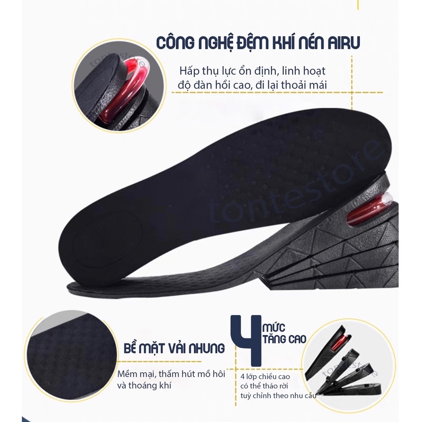 Cặp lót giày tăng chiều cao có đệm khí cả bàn và nửa bàn  LOTGIAY