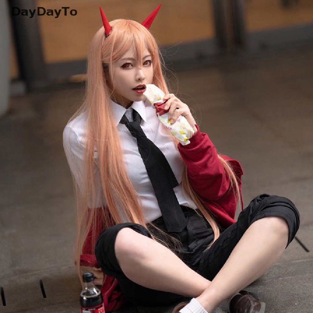 Tóc Giả Dài Màu Cam Hóa Trang Nhân Vật Anime Makima